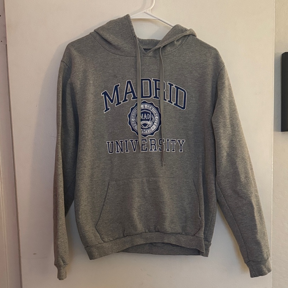 Gray Madrid University Hoodie